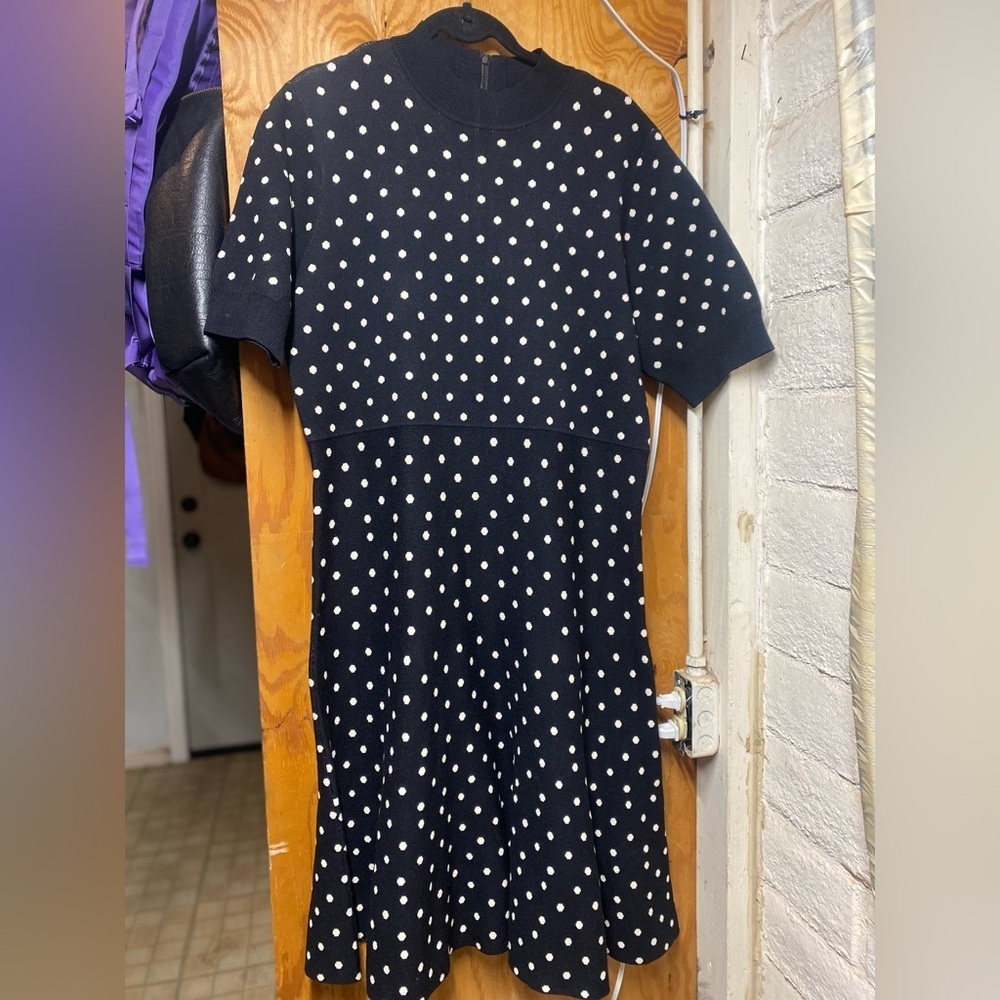 Rachel by Rachel Roy Sweater Dress-Black/White Polka Dot 1X - Picture 5 of 12